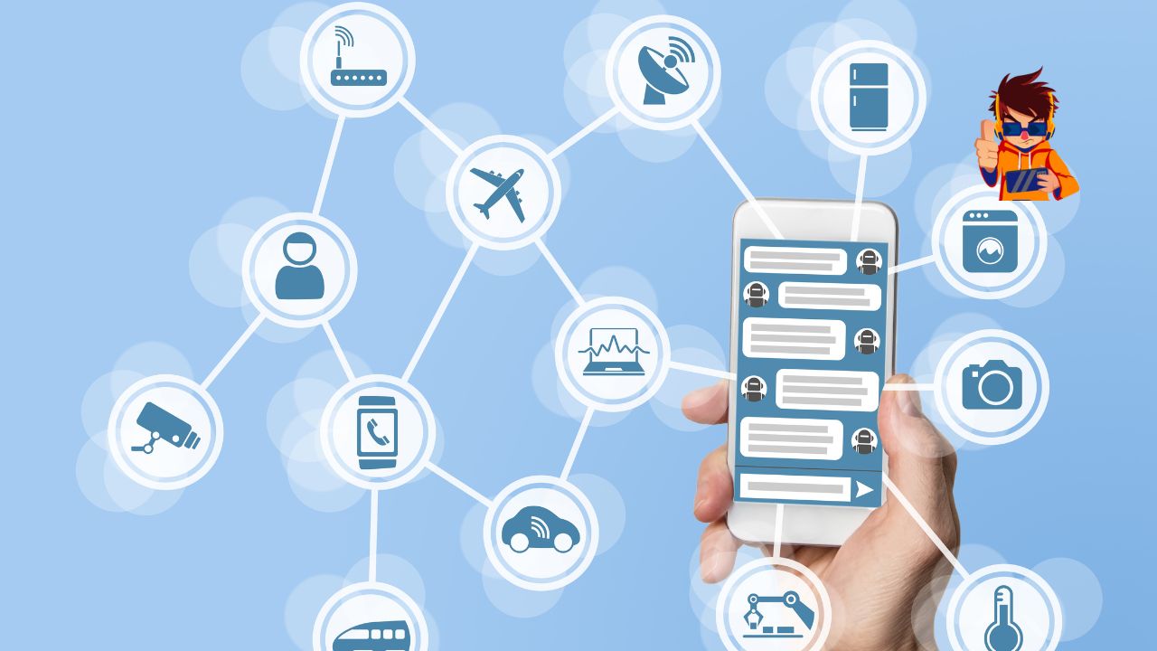 Interactive AI Chatbot – The Future of Business Strategy A digital AI chatbot conversing with a user on a futuristic interface, embodying advanced chatbot strategies for business enhancement.